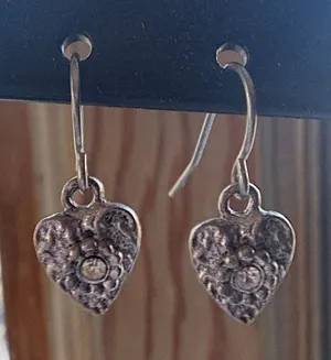 Silver heart earrings thumbnail 1