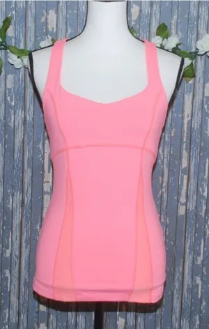 Lorna Jane Size S Racerback Hot Pink Athletic Tank Lined Spandex Built in Bra thumbnail 1