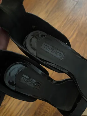Topshop Black High-Heel Ankle-Strap Sandals with Metallic Toe Accent thumbnail 12
