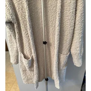 MEROKEETY Women's Off White‎ POPCORN BATWING SLEEVE OVERSIZED CARDIGAN Size S thumbnail 3