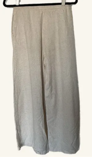 Anthropologie Aakaa‎ Cream Womens Wide-Leg Pants Size Large thumbnail 1