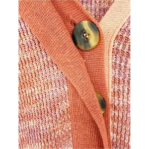 Free‎ People Making Memories Collared Sweater Women's Size L Orange Preppy thumbnail 6