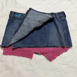 Vintage Abercrombie & Fitch Mini‎ Skirt Womens Size 6 Blue Denim Pleated Y2K 90s thumbnail 10