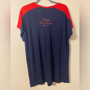 New NWT Womens‎ Harley Davidson Sedona Arizona Red Blue V-Neck T-Shirt Size XXL thumbnail 3