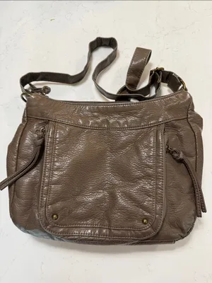 Women's Taupe faux Leather Crossbody Bag thumbnail 3