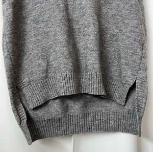 SheIn New  Solid Gray Oversized V-Neck Layering Sweater Vest Size Medium thumbnail 4