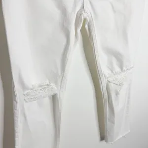 Re/Done 70s Stove Pipe Jean White Ripped Knees Raw Hem Size‎ 29 Rigid Button Fly thumbnail 8