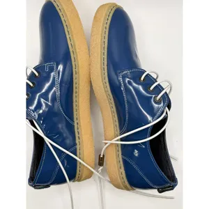 Fred Perry Women's Blue Patent Leather Crepe Sole Derby Oxford Lace Up Shoes S6 thumbnail 4