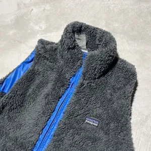 Vtg Patagonia Reversible Fleece Zip Up Sherpa Pile Vest Blue Grey Women's SZ S thumbnail 2