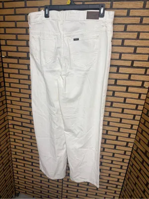 Lee white mid rise straight leg jeans size 12 thumbnail 3