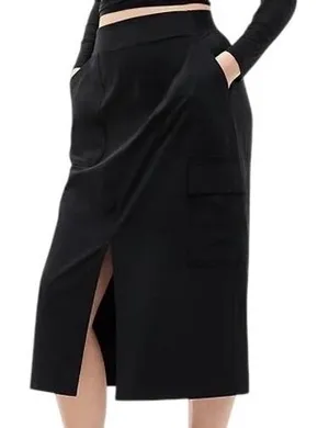 Athleta Brooklyn Heights High Rise Cargo Midi Skirt Black Size 16 Activewear thumbnail 1