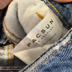 Pacsun Blue High Rise Mom Jean Shorts Womens 24 Denim Casual Beachy Summer Vaca thumbnail 3