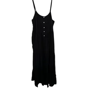 Lulus Favorite of the Day Tiered Maxi Dress Women XL Lined Black Boho Beach thumbnail 3