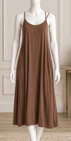 Naked Zebra Women Dress Brown Strappy Back Mini Small thumbnail 1