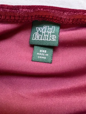 Wild Fable Burgundy Velvet Strapless Maxi Dress Slit XXS thumbnail 3