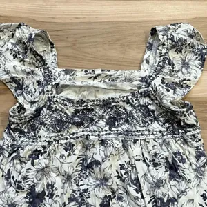 Blu Pepper White Blue Floral Tank Top Blouse Shirt Women’s Large thumbnail 4