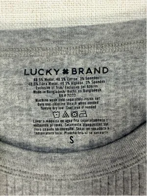 Lucky Brand Modal Rib Short Sleeve Crewneck T-Shirt Heather Grey Small thumbnail 2