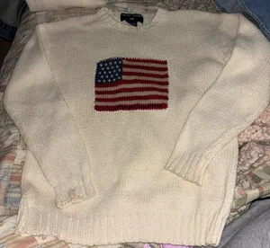 Ralph Lauren Cream Knit flag Sweater thumbnail 1