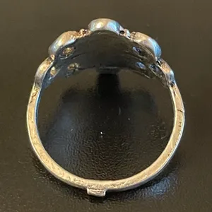 Oval simulated opal silver plated ring size 7.75 thumbnail 4