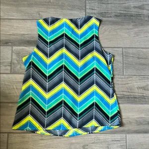 Banana Republic Chevron Blouse - Blue, Green, Yellow, Black thumbnail 5