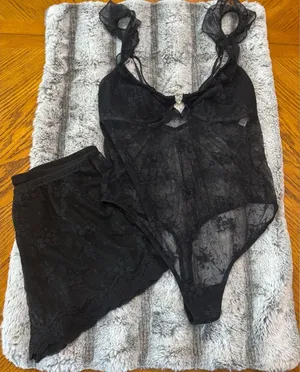 COLSIE women’s waffle bodysuit with short shorts thumbnail 1