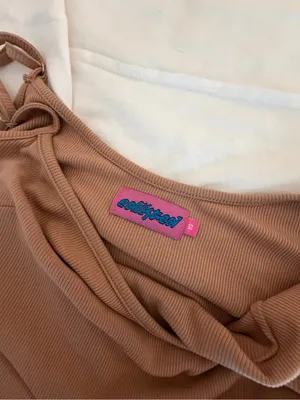 Edikted Ribbed Tan Maxi Slip Dress XS thumbnail 5