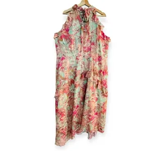 ALEX MARIE Fiona Halter Floral Asymmetric Hem Ruffled Maxi Dress Size 20W NEW thumbnail 10