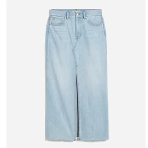 Madewell The Rilee Denim Midi Skirt Fitzgerald Wash Front Slit NWT‎ Size 31 thumbnail 6
