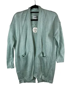 Sabo Women Mint‎ Green Chunky Knit Open Front Cardigan Sweater SA1621 Large thumbnail 1