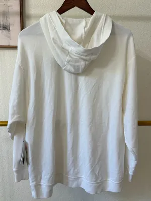 Nike White Lace-Up Hooded Pullover NWT Size Medium thumbnail 5