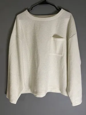 A New Day Cream Ivory Ribbed Pocket Drop Shoulder Shirt Size Large thumbnail 1