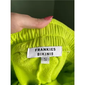 Frankies Bikinis Burl Sweatshort Size Small Grass Neon Green Butterfly thumbnail 5