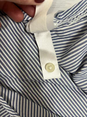 Quince 100% Organic Cotton Poplin button down blue/white stripe shirt size M thumbnail 6