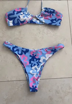 Colorful Bikini Set Blue Size M thumbnail 1