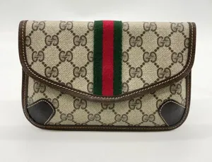 Gucci Beige GG PVC/Leather pouch thumbnail 1