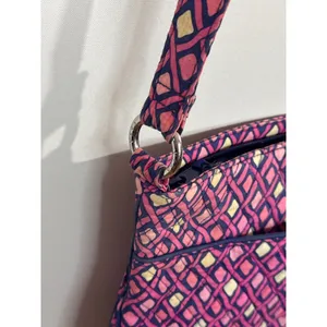 Vera Bradley Katalina Crossbody Bag Pink Blue Diamond Pattern‎ Quilted Boho Chic thumbnail 8