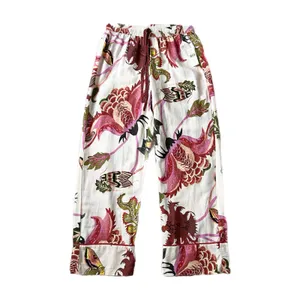 NEW Raphael Balme Anthropologie Flannel Sleep Pants Pink Combo Floral Lounge XS thumbnail 2
