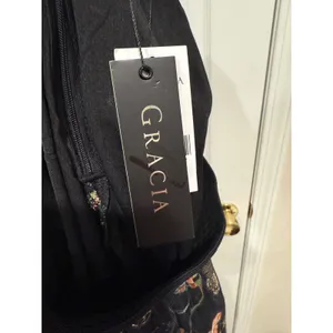 Gracia Floral Embroidered Mesh MIDI Black Tiered Tulle‎ Size S NWT thumbnail 4