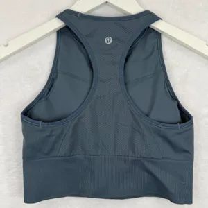 Lululemon Ebb to Train Bra Iron Blue High Neck Racerback Sports Bra Size 6‎ thumbnail 5