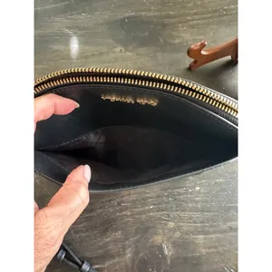 Michael Kors Cindy Dome Crossbody Bag Black Saffiano Leather Gold Tone Hardware thumbnail 7