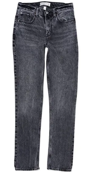 Abercrombie & Fitch Straight Leg Mid Rise Curve Love Black Jeans Sz 25 / 0 LONG thumbnail 1