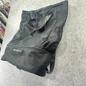 Beyond Yoga Black Nylon Drawstring‎ Backpack Gym Bag with Shoe Compartment thumbnail 6