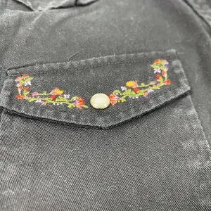 Vintage‎ Banana Republic Vest Womens Large Western Pearl Snap Embroidered Floral thumbnail 3