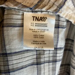 TNA Plaid Cotton‎ Shirt White Size XS thumbnail 8