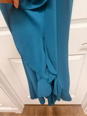 High Neck Sleeveless‎ Maxi Teal Wedding Guest Dress XL thumbnail 4