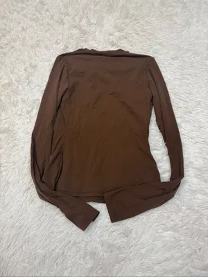 Skims fits everybody brown long sleeve top thumbnail 2
