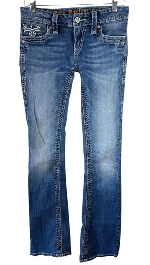 Rock Revival Maggie B21 Bootcut Jeans Women’s 27 Embellished Y2K Medium Wash thumbnail 1