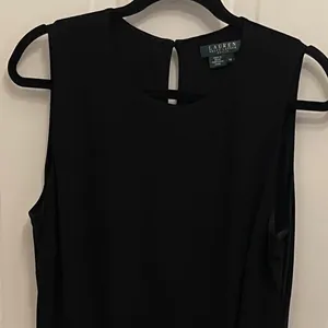 Lauren Ralph Lauren Black Sleeveless‎ Draped Maxi Dress Size 14 Gown thumbnail 1