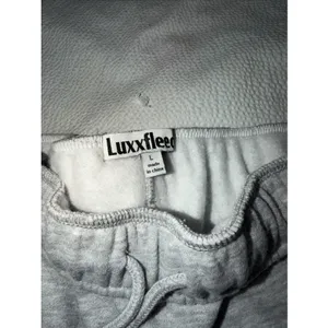 Luxfleece Gray Wide Leg Sweat Pants Sz L thumbnail 3