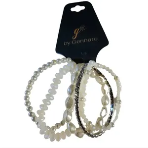 NWT G by Gennaro Faux Pearl and Rhinestone Bracelets Set of 5 thumbnail 2